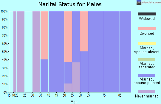 Zip code 97461 marital status for males