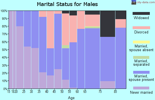 Zip code 97462 marital status for males