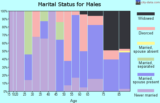 Zip code 97465 marital status for males
