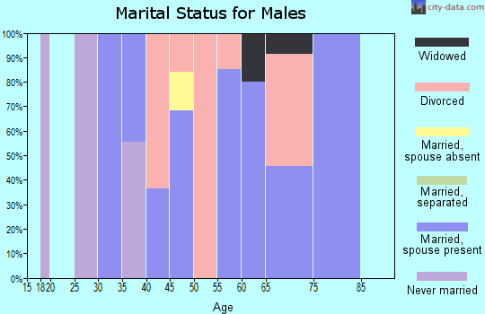 Zip code 97480 marital status for males