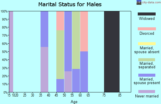 Zip code 97490 marital status for males