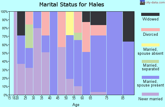 Zip code 97544 marital status for males