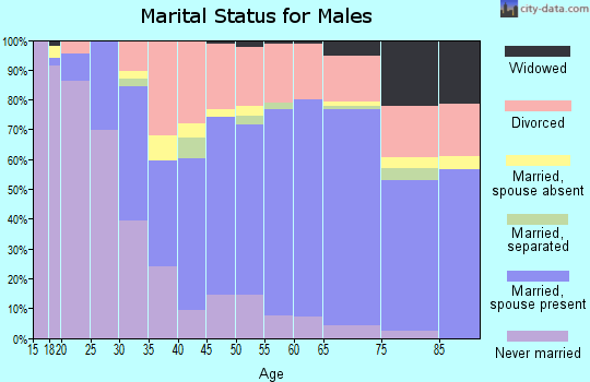 Zip code 97601 marital status for males