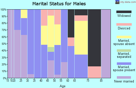 Zip code 97633 marital status for males