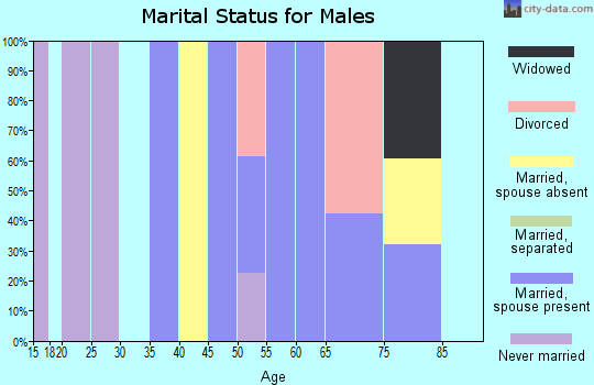 Zip code 97733 marital status for males