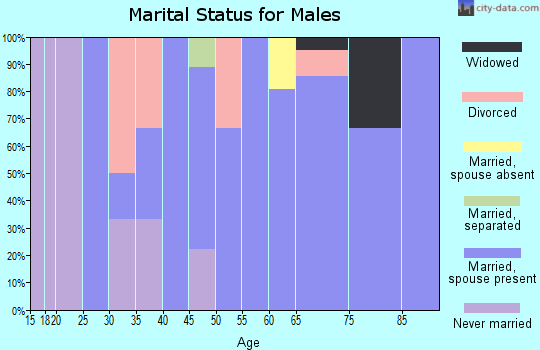 Zip code 97750 marital status for males