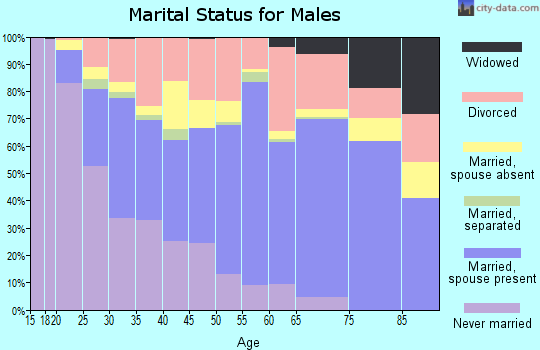 Zip code 97801 marital status for males