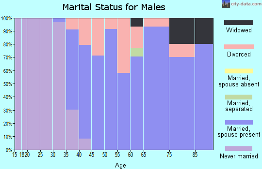 Zip code 97810 marital status for males