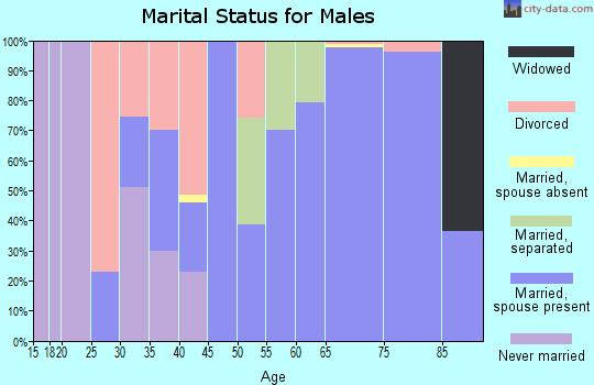 Zip code 97813 marital status for males