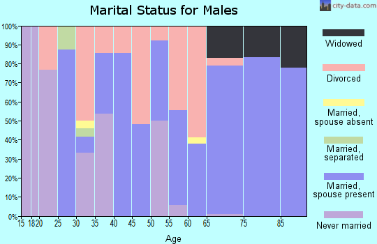 Zip code 97820 marital status for males