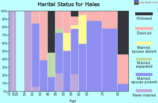 Zip code 97823 marital status for males