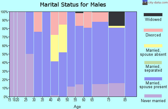 Zip code 97824 marital status for males