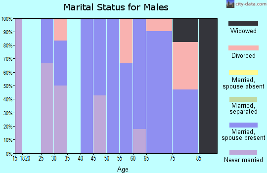 Zip code 97825 marital status for males