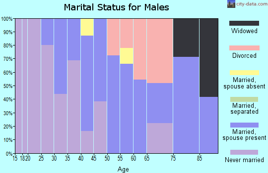 Zip code 97826 marital status for males