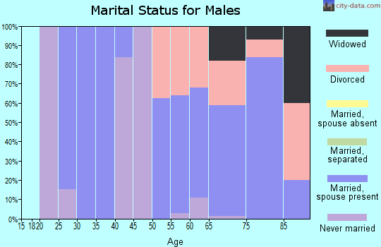 Zip code 97834 marital status for males