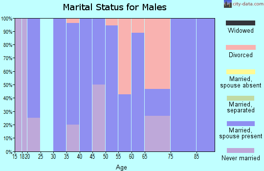 Zip code 97835 marital status for males
