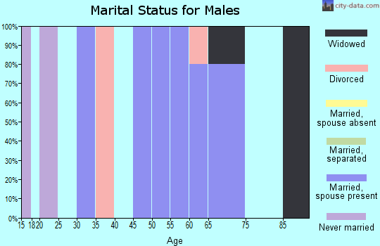 Zip code 97837 marital status for males