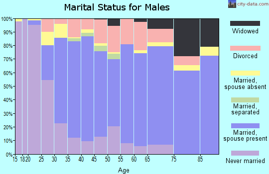 Zip code 97838 marital status for males
