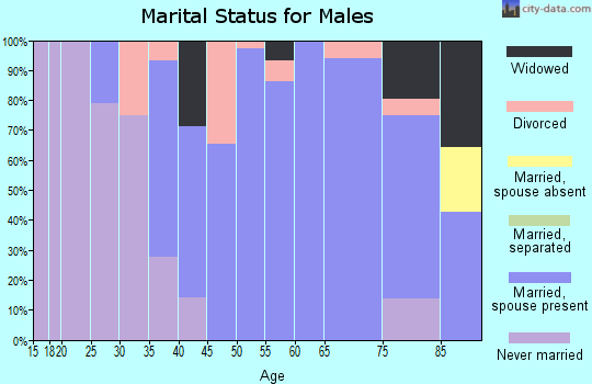 Zip code 97843 marital status for males