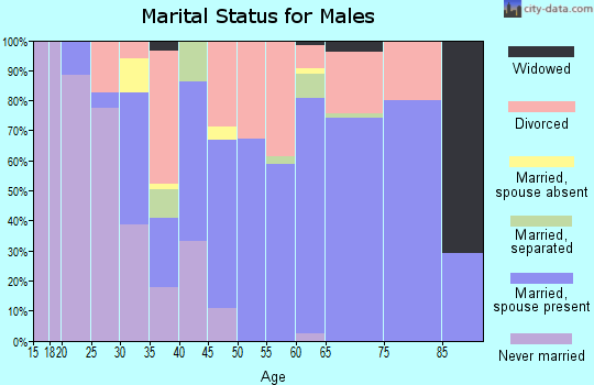 Zip code 97844 marital status for males