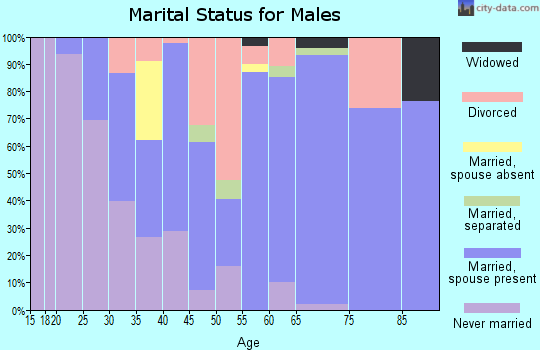 Zip code 97845 marital status for males