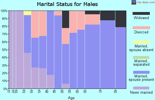 Zip code 97868 marital status for males