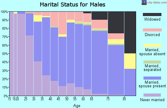 Zip code 98001 marital status for males