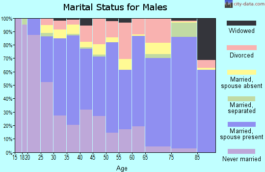 Zip code 98007 marital status for males
