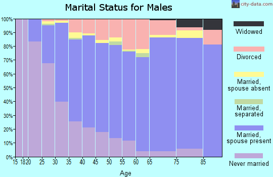 Zip code 98034 marital status for males