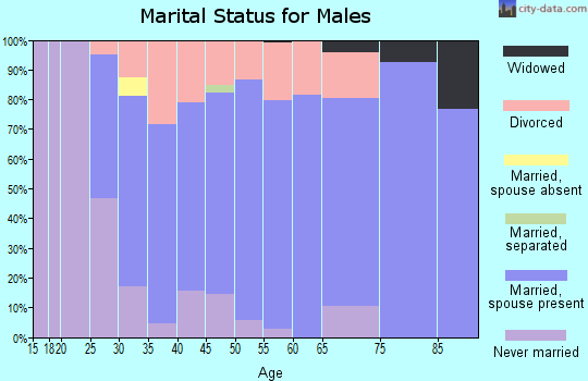 Zip code 98205 marital status for males