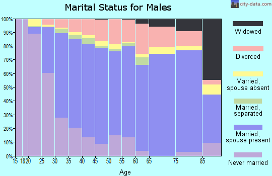 Zip code 98208 marital status for males