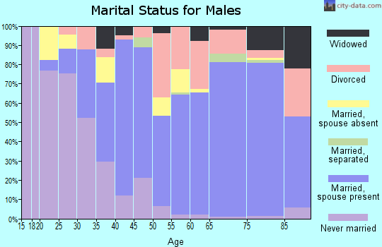 Zip code 98257 marital status for males