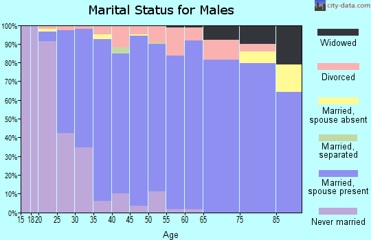 Zip code 98296 marital status for males