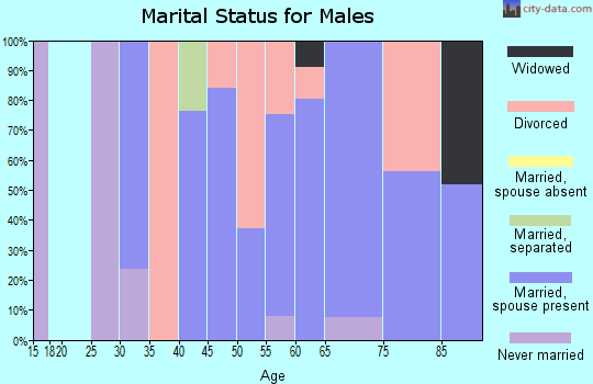 Zip code 98340 marital status for males