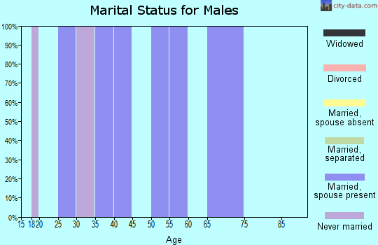 Zip code 98345 marital status for males