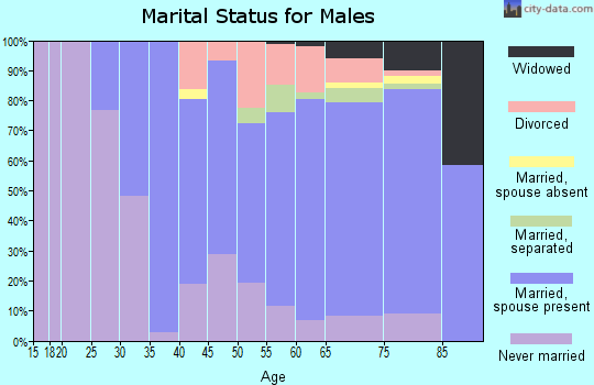 Zip code 98443 marital status for males