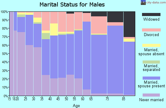 Zip code 98498 marital status for males