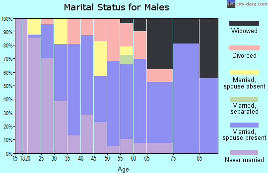 Zip code 98557 marital status for males