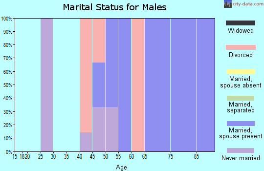 Zip code 98575 marital status for males