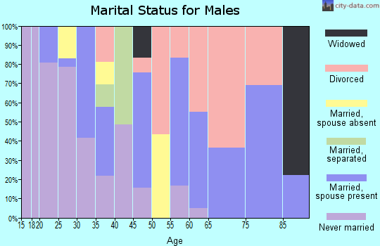 Zip code 98595 marital status for males