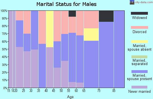 Zip code 98605 marital status for males