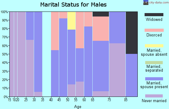 Zip code 98830 marital status for males