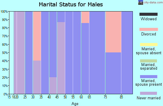 Zip code 98845 marital status for males
