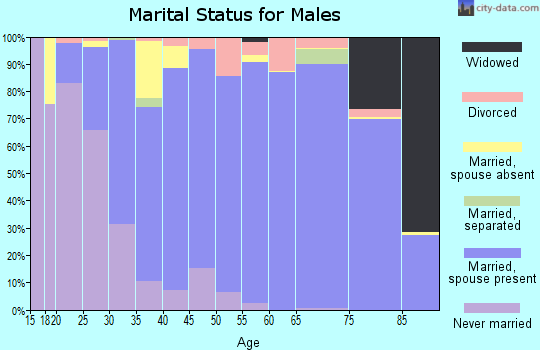 Zip code 98848 marital status for males