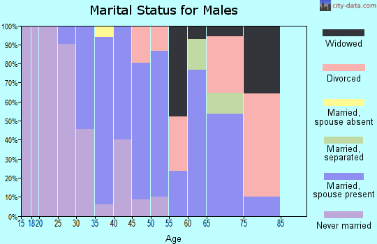 Zip code 98850 marital status for males