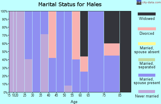 Zip code 98943 marital status for males