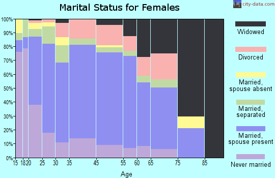Zip code 00606 marital status for females