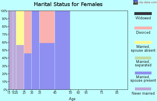 Zip code 00934 marital status for females