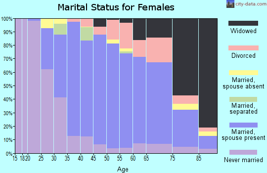 Zip code 01028 marital status for females