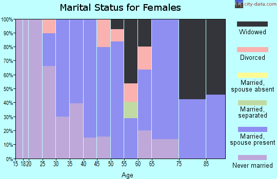 Zip code 01031 marital status for females